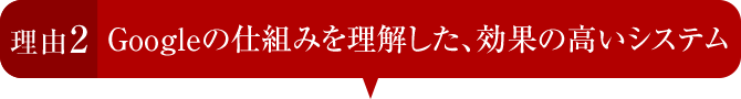 理由2 Googleの仕組みを理解した、効果の高いシステム