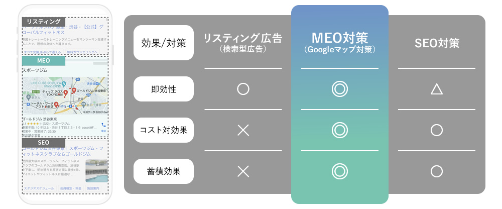 効果/対策　即効性　コスト対効果　蓄積効果